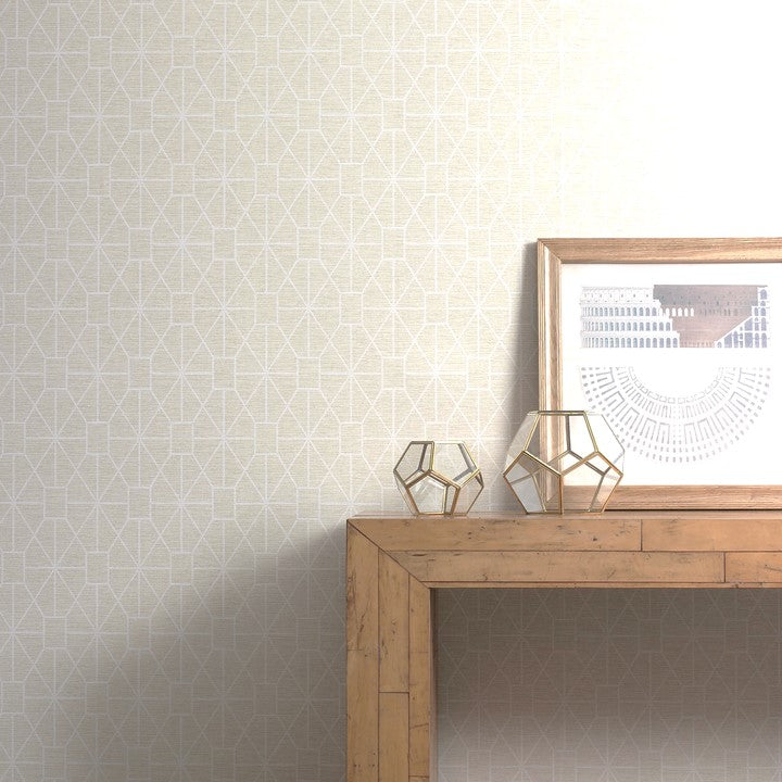 Papel tapiz Trellis Beige